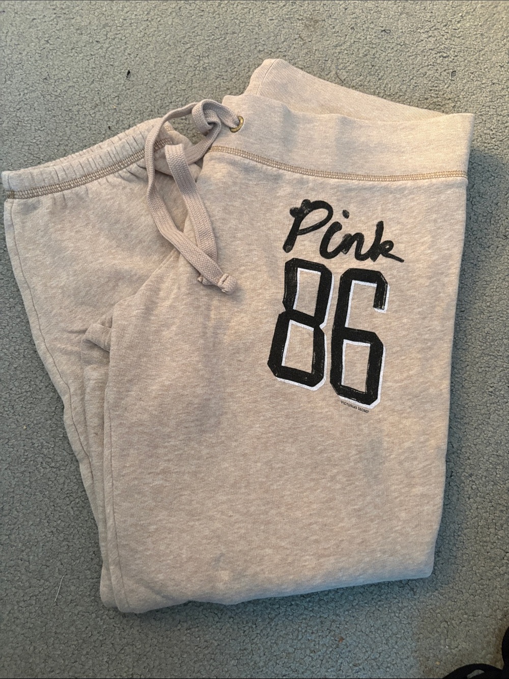 PINK Victoria's Secret Beige cropped Joggers